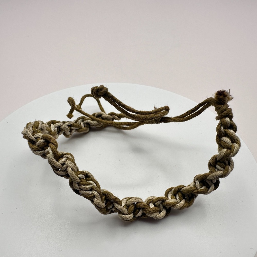 Vintage‎ 90s Braided Hemp Bracelet Macrame Boho Classic Fashion Women's Jewelry